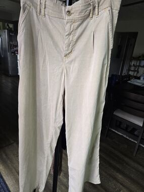 American Eagle Outfitters Wide-Leg Chino Pants in Light Tan